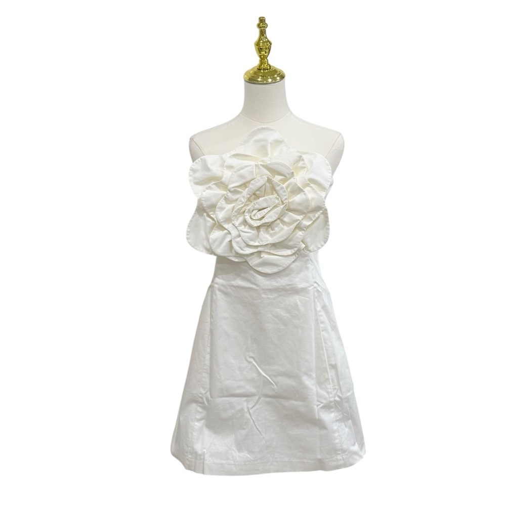 Mestiza New York Alba Cotton Sateen Strapless Flower Mini A-Line Dress SZ 8 NWT - Picture 4 of 16